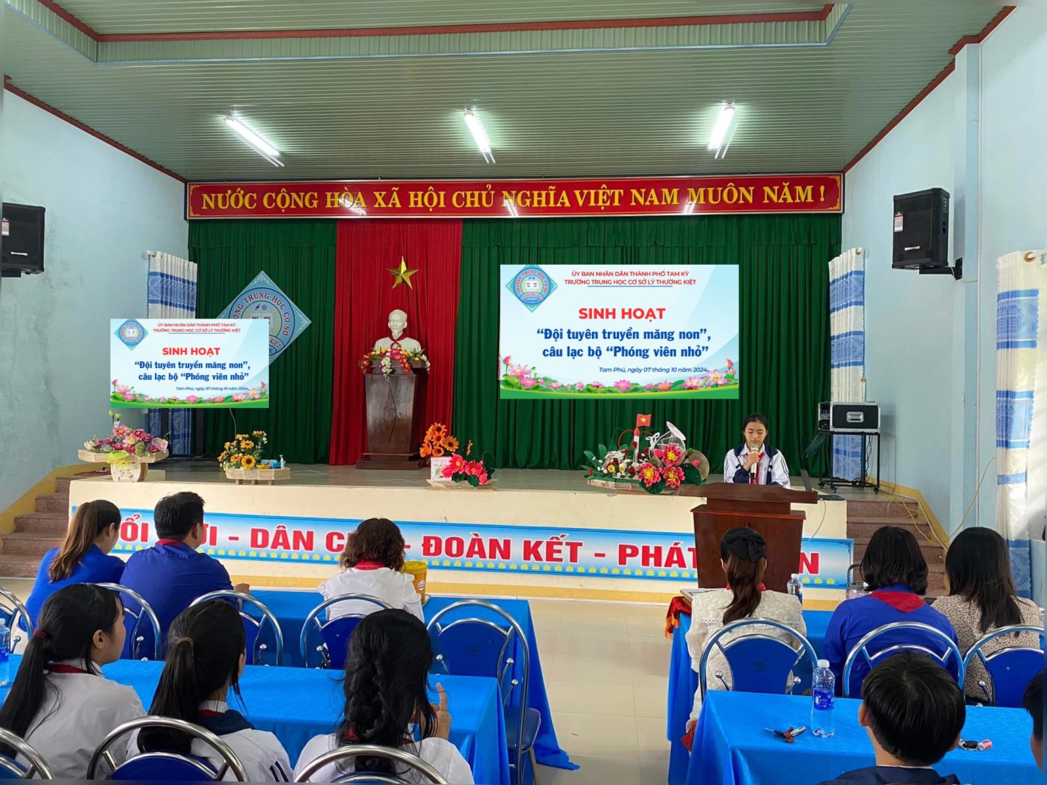 Sinh hoạt thường xuyên đội tuyên truyền măng non" trường THCS Lý thường Kiệt ngày 07/10/2024