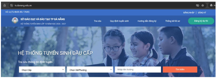 HƯỚNG DẪN ĐĂNG KÝ DỰ THI TUYỂN SINH TRỰC TUYẾN  KỲ THI TUYỂN SINH LỚP 10 THPT CÔNG LẬP NĂM HỌC 2026 - 2027